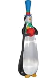 Airblown 9 Ft. Inflatable Sky High Penguin Holding Red Ornament Lighted