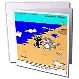 Londons Times Funny Cat Cartoons - Cat Discovers Worlds Largest Litter Box - Greeting Cards-12 Greeting Cards with envelopes