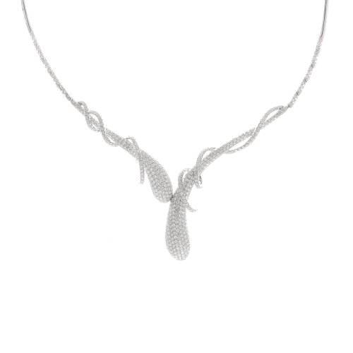 14k White Gold 12.52 Carat Diamond Statement 
