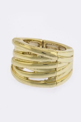 TRENDY FASHION JEWELRY STRIPED RING BY FASHION DESTINATION | (Gold)