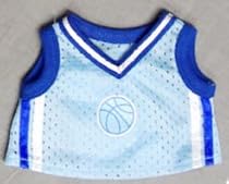 Two Tone Light Blue Basketball Jersey fits Webkinz, Shining Star & 8"-10" Make Your Own Stuffed Animals