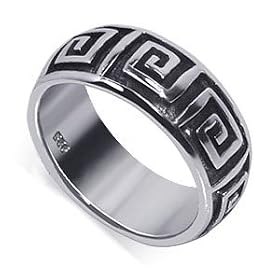 7MM Maze Band .925 Sterling Silver Ring