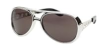 Fun and Funky "Burning Love" Silver Elvis Sunglasses