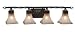Golden Lighting 1850-BA4 RT Roan Timber Origins Wrought Iron Four Light Bathroom Fixt...