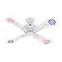 Hunter Fan 25692 Bayport Ceiling Fan, White with Purple and Pink Flower Blades