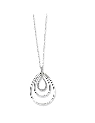 Sterling Silver Diamond Mystique 18in Triple Teardrop Necklace. Ct. Wt- 0.005ct