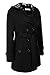 ANGVNS Stylish Women's Check Double Breasted Hooded Jacket Thick Outwear Jacket