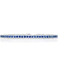 Diamond and Blue Sapphire 18k White Gold Bracelet