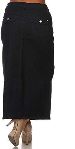 Love Sweet Women's Stretchy jeans Plus Size Denim Maxi Full Long Skirt Size 10-22