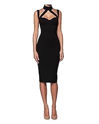 Knee Length Halter Nylon/Rayon/Spandex Fitted Bandage Dress/Bodycon Dress/Prom Dress 