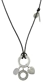 Marc O Polo Ledercollier mit Anhänger in 925 Sterling Silber und grauem Achat, Länge 45 cm, P4A042G45
