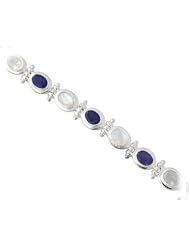 Moonstone and Iolite Bracelet in Sterling Silver