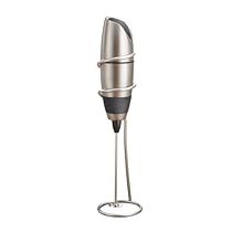 BonJour Café Latte Frother, Battery Powered, Brushed Stainless Steel Finish