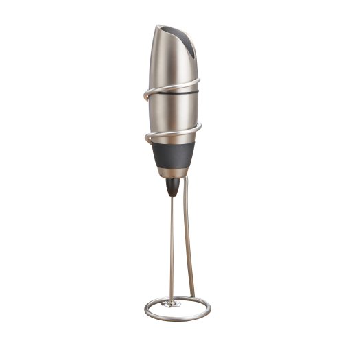 BonJour Cafe Latte Frother, Battery Powered, Mettalic