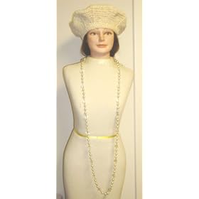 Click here to buy Hand Crocheted Ivory Chenille and Gimp Tweed Headline Beret for Women and Teens Offered in... by Gita.
