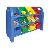 3 Tier Toy Storage Organizer-12 Bins-BL,RD,YE,GN ~ ECR4Kids