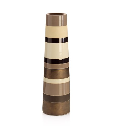 Tall Conical Striped Vase