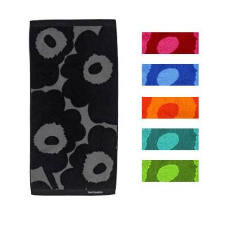 Marimekko Unikko Hand Towels - Black/Grey
