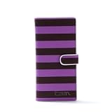 Porte feuilles ray&eacute; violet et noir