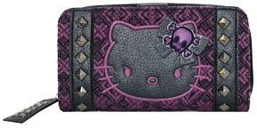 Loungefly Angry Hello Kitty Tweed Deluxe Checkbook Wallet