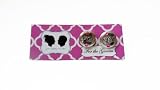 Grooms I DO Cufflinks with Colored Crystal-Silver Charm- Pink Stone