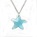 Swarovski Crystal Starfish Pendant on Sterling Silver chain - Indicolite