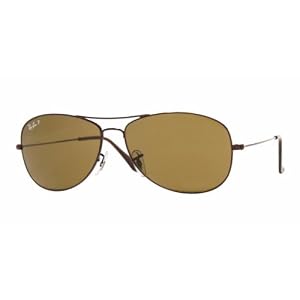 Ray Ban RB 3362 Cockpit 014 57 Brown Polarized Crystal Brown Sunglasses