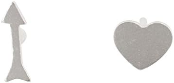 Small Heart and Arrow Stud Earrings in Sterling Silver