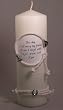Pillar Unity Candle with Western Charms, White with Silver Charms