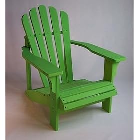 Green painted cedar adirondack chair by Adirondack Furniture