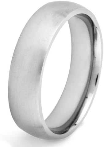 Domed Brushed Titanium Band (6.0mm) - Size 10.0