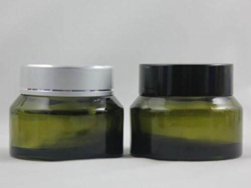 4 Pack of Empty Tawny Glass 2 oz Amber Jars with Black Aluminum Caps,Oblique shoulder design