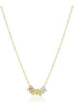 14k Yellow Gold Seven Lucky Rings Pendant Necklace, 18"