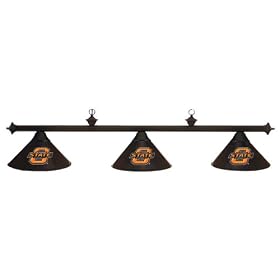Oklahoma State OSU Cowboys 3pc BLACK METAL SHADE POOL TABLE LIGHT LAMP