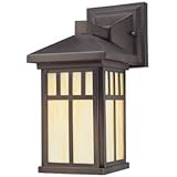 Westinghouse 6732800 Burnham One-Light Exterior Wall Lantern on Steel with Honey Art Glass, Oil Rubbed Bronze Finish - 2 Pack