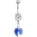 Austrian Crystal Heart September Birthstone Belly Ring