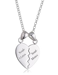 VINANI brand Germany 925 Sterling Silver Women Pendant Heart Soulmates with Cable Link Chain Necklace AHB-T