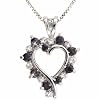 Sterling Silver Genuine Diamond Accent and Genuine Sapphire Heart Pendant