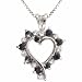 Sterling Silver Genuine Diamond Accent and Genuine Sapphire Heart Pendant