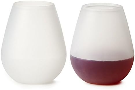 Silicone Wine Glasses, Set of 2 - 12 Oz - Food Grade Clear Silicone - Fill Them with Red or White Wine, Beer, or Your Favorite Drink, Use Them As Party Cups, for Bbq'ing, Grilling, Go Camping with Them, Will Never Break!!