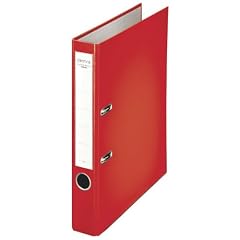 Leitz 231136 Ordner Plastik Chromos, mit Schlitzen, A4, schmal, rot