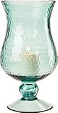 Large Ice Blue Glass Candle Holder