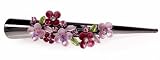 Pink Frangipani Flower Crystal Alligator Clip