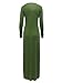 Flymall Women Long Sleeve Open Side Split Long Maxi Dress T Shirts Tops (XL, Army green)