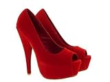 WOMENS GLITTER FAUX SUEDE PLATFORM PEEP TOE STILETTO HIGH HEELS PROM BRIDAL WEDDING LADIES COURT SHOES 3-8