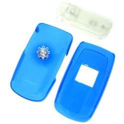 PCMICROSTORE Brand Samsung SGH-A117 A117 Translucent Blue Snap-On Case Cover with Removable Swivel Belt Clip
