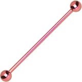 14 Gauge Pink Anodized Titanium Industrial Barbell Earring