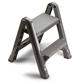 Rubbermaid 4209-03-GRAY EZ Step Gray Two-Step Folding Step Stool