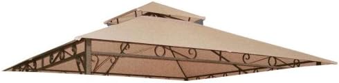 10x10 Foot Garden Canopy & Gazebo Replacement Top (Tan)