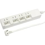 ヤザワ ELP個別スイッチ付節電タップ4個口2m白 H442WH